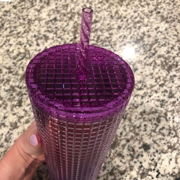 Starbucks 2021 Pink Purple Grid Cold Tumbler Venti - Picture 6 of 7